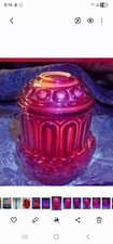 Vintage LE Smith Moon and Stars Amberina Red Deep  Cadmium Glow Fairy Lamp 6.5