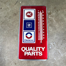 AC Delco GM Quality Parts Wall Advertising Thermometer Red Metal Sign picture