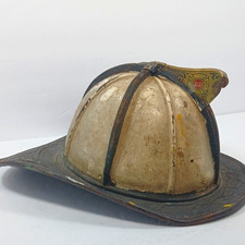 Vintage Cairns & Bro Leather Firefighter Helmet Clifton NJ Size 7 1/2 FD Fireman picture