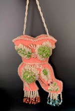 Victorian Native American Iroquois Whimsey Wall Pocket Pincushion Boot 19thC 7”H picture