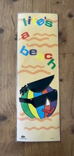 VTG Russ Locker Poster LIFE’S A BEACH 80s Humorous Art Beachball In Sunglasses picture