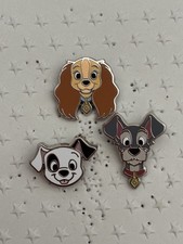 Disney PALM Animals Lady Tramp Patch 3 Pin Set LE 500 Pink a la Mode picture