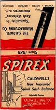 Caldwell Mfg Co Spirex New Improved Rochester NY Vintage Matchbook Cover TMM19-8 picture