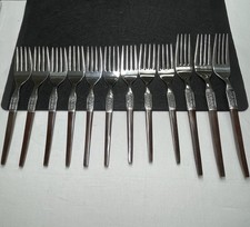 Vintage 1960s EKCO Eterna La Joya Set 12 Forks Silverware Flatware Made in Japan picture