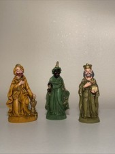 Vintage Three Wise Men Magi Figurines Epiphany Collection Nativity Christmas 4” picture