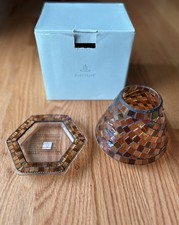 Partylite GLOBAL FUSION Mosaic Glass Candle Holder HB3105U Decorative Shade Tray picture