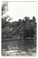 Vtg RPPC Scenic Julien Dubuque Iowa River & Dubuque Riverfront Monument Photo picture