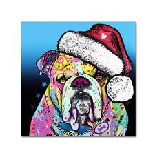 Trademark Fine Art Dean Russo 'the Bulldog Christmas' Canvas Art picture