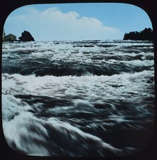 NIAGARA FALLS RAPIDS TOWARDS THREE SISTERS USA C1888 PHOTO Magic Lantern Slide picture