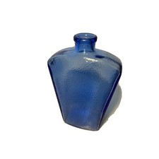 Beautiful Vintage Cobalt Blue Pressed Glass Bottle measures 8.5 inches tall picture