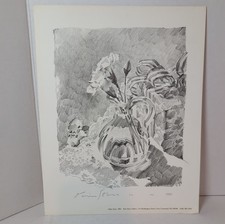 Vintage Kim Starr 1991 Kim Starr Gallery Print, Flowers In Glass Vase In Pencil picture