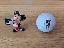 Vintage Walt Disney Mickey Mouse w/ Top Hat Cake Topper Figurine and Golf Ball picture