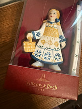 Villeroy & Boch Porcelain Girl Figurine w Basket Floral Glazed Boxed picture
