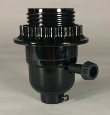 New Phenolic Bakelite On/Off Knob Lamp Socket With Threaded Shell and Ring 684 picture