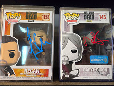 Funko Pop The Walking Dead Negan #1158 & Daryl Dixon #145 Autographed picture