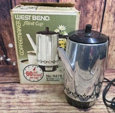 VTG 1970s West Bend 9 Cup Automatic Coffee Maker Percolator 9476 Polished Rare picture