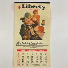 Vintage 1928 Liberty Calendar facsimile ; 1984 Analytical Chemists Detroit MI picture