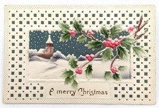 Antique 1916 A Merry Christmas Postcard Made In Germany High Relief Unposted picture