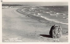 RPPC Pismo Beach CA Sugar Loaf Pier Downtown Boardwalk Photo Vtg Postcard C44 picture