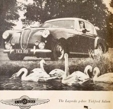 1954 Lagonda Tickford Saloon Import Advertisement Autocar Automobilia DWPP12A picture