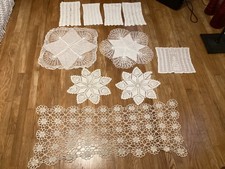 Vintage Lot  of  9 Crochet Doilies And Runner SEE PHOTOS picture
