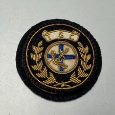 Vintage Thames Sailing Club Pennant Gold Bullion Patch Badge Hand Sewn 2