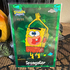 Topps Chrome SpongeBob Green Refractor #43 SpongeGar 48/99 (2025) picture