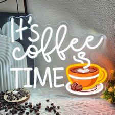 It'S Coffee Time Neon Sign Dimmable USB Powered Printed Coffee Neon Light picture