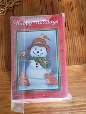 Holiday Greeting Cards Set with Snowman and Season's Greetings Designs picture