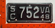 1948 Virginia Motorcycle Sidecar License Plate #752 picture