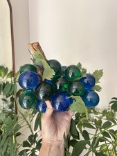 Vintage MCM Mid Century Modern Blue And Green Vintage Lucite Grapes Decor picture