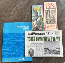 Rare Vintage Walt Disney World and Contemporary Resort 1975 memorabilia set picture