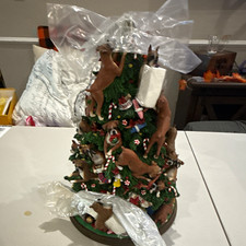 Vintage Danbury Mint Lighted Boxer Dog Christmas Tree Figurine -Rare Collectible picture