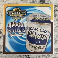 Cedar Crest Choco Chiller Malt Cup Ice Cream Truck Sticker Decal 6”x6” Fast Ship picture