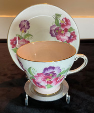 Vintage Royal Grafton Bone China Teacup and Saucer, Display Stand. Floral. picture