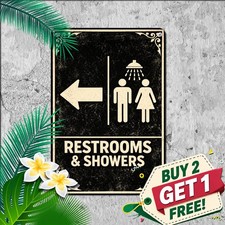 Funny Bathroom Restroom Toilet Etiquette Direction Sign Retro Metal Tin Sign picture