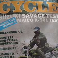 CYCLE Magazine Sept 1971 Issue - Suzuki Savage Test / Maico K-501 Test picture