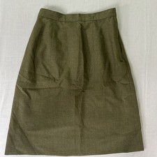 Vintage 1983 US Military Womens Skirt 14S Olive Green Wool Blend Uniform 80s picture