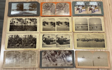 lot of 12 stereoview cards Florida Hotels Beach Harbor Ships Coconuts Riverside picture