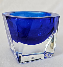 J G Durand Double Cased Cobalt Salt Cellar Signed 24% Lead Crystal France picture