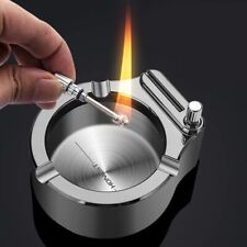 Ashtray Stainless Steel Ashtray with Permanent Match Lighter Modern Tabletop Ash picture