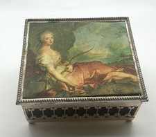 Vintage Italian Jewelry Trinket Box Fabric Insert Lid Jean-Marc-Natter of Diana picture