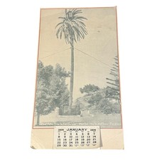 Vintage 1939 Wall Calendar Old Town San Diego First Palm Tree California January picture