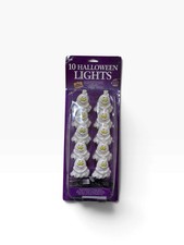 Vtg 90s Halloween Ghost Light String 10 Lights Set Fun World Spooky Blow Mold picture