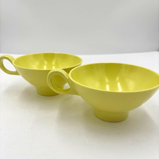Vtg 1950s Boonton Ware Sunshine Yellow Melamine (Melmac) Tea Coffee Cups 3206-8 picture