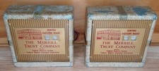 Vintage Merrill Trust Company Coin Bank w/ Key Eastern Maine Rare picture