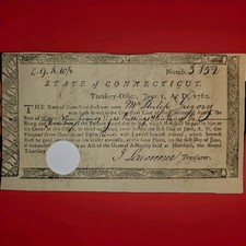 1782 CT Revolutionary War Treasury Note Philip Gregory Connecticut Line Hartford picture