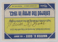 Warren G. Goss WWII D-Day Normandy Utah Beach Signed Custom Card picture