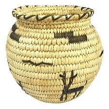 Papago Basket Figural Deer Basket Southwest Native American Woven 6” Vintage picture