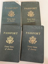Lot 4 1970s Expired US green passport Syracuse NY Hungarians picture